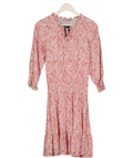 HEIDI KLEIN Pink Paisley-print Poplin Shirred Waist  Mini Dress UK S