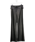 KHY Black Faux Leather Low Rise Foldover Pant UK XS