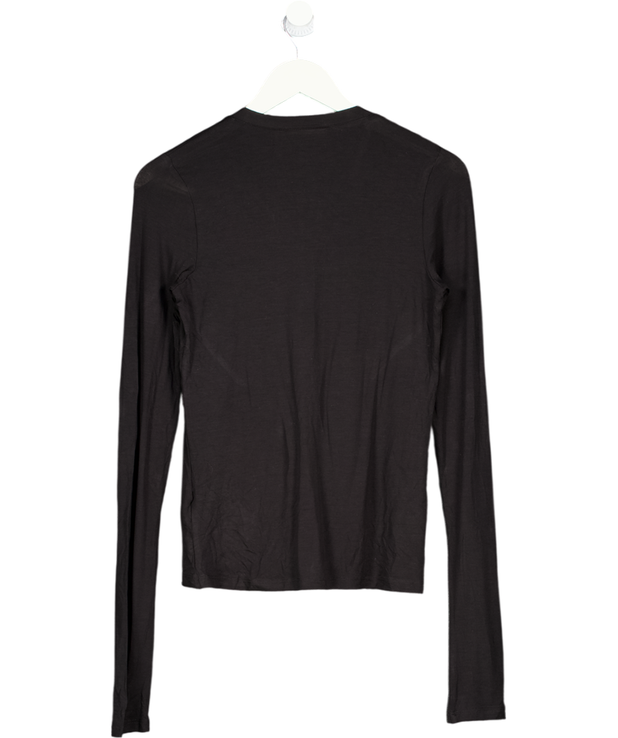WEEKDAY Black Slim Long-sleeved Buttoned Cardigan UK L