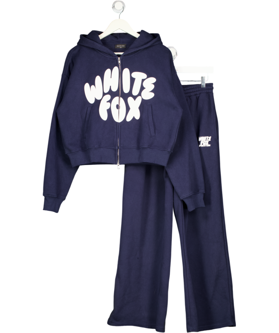White Fox Blue 2-piece Zipped Jacket And Sweatpants Set UK S/M