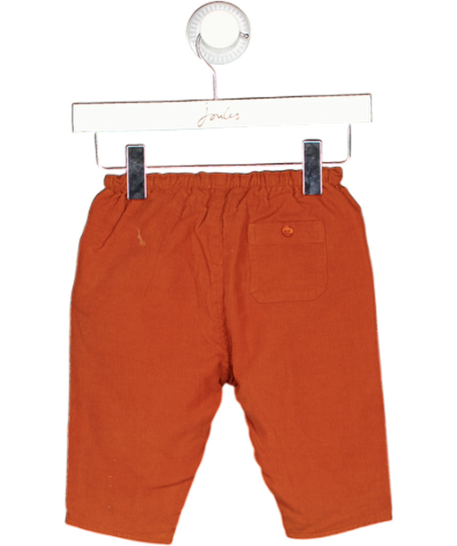 Caramel baby & child Burnt Orange Corduroy Drawstring Trousers 0-3 Months
