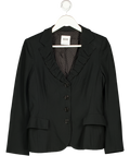 MOSCHINO CHEAPANDCHIC Black Vintage Triacetate / Polyester Blend Frill Collar Blazer UK 12