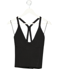 ZARA Black Knit Bodycon Top UK S