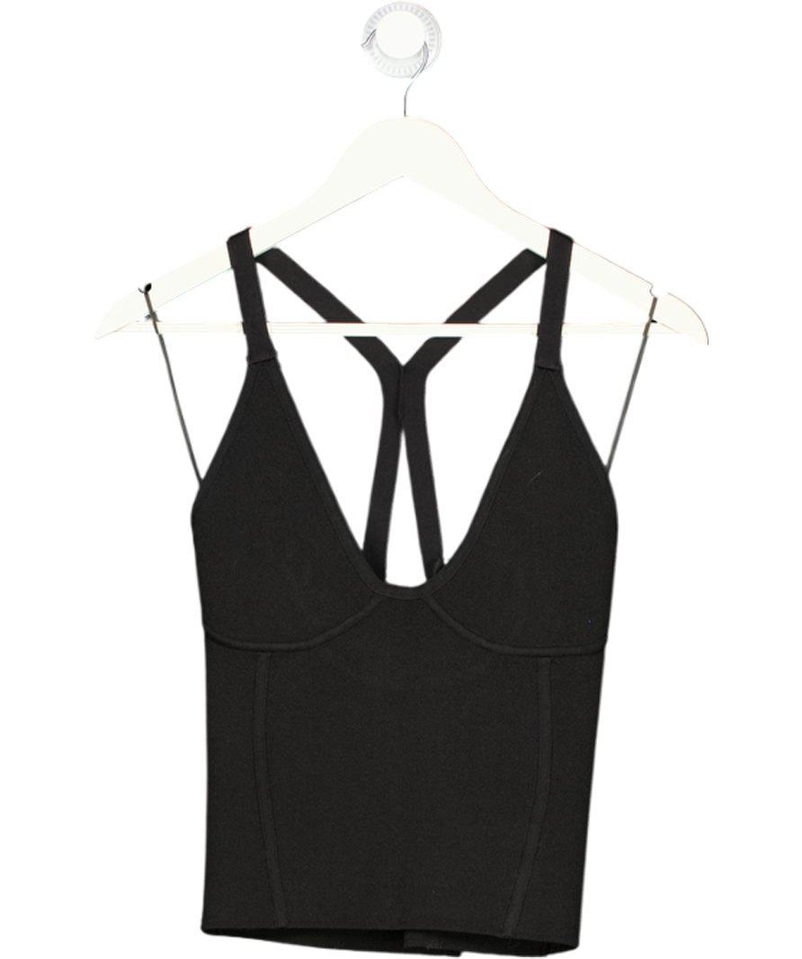 ZARA Black Knit Bodycon Top UK S