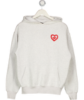 WHITE FOX Grey Heart Logo Hoodie Top UK XS/S
