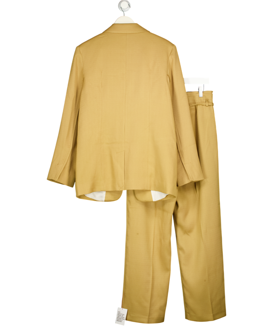 ASOS 2-piece  Waisted Blazer & Trousers With Raw Edge Details And Belt In Tan Brown UK M