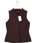 NEXT Chocolate Brown Smart Button Up Knitted Waistcoat UK S