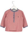 MINI A TURE Red And Blue Gingham Long Sleeve Shirt 12-18 Months