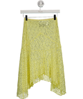 Topshop Yellow Cobweb Lace Asymmetric Hem Skirt UK 6
