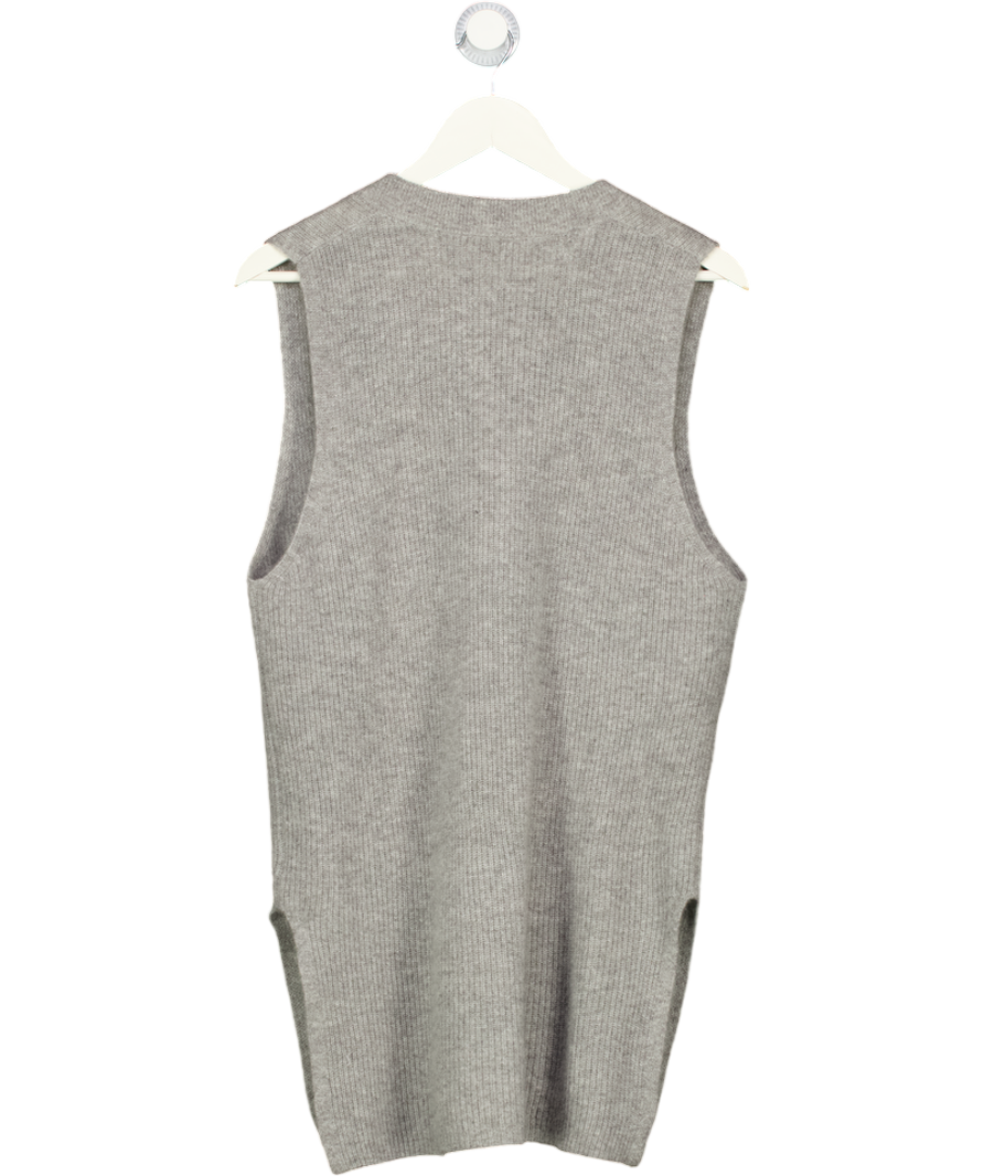 360CASHMERE Grey 100% Cashmere Oversize Longline Knit With Side Splits UK S