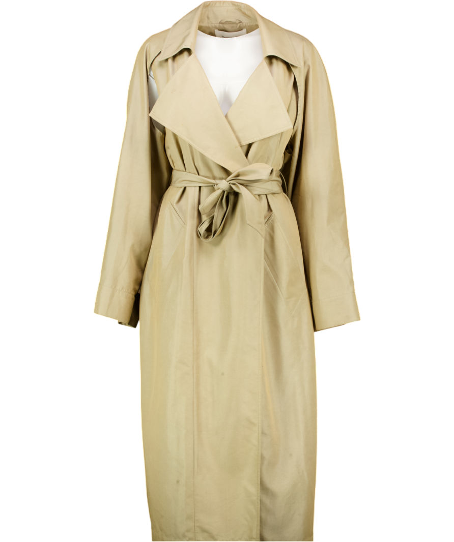 THE FRANKIE SHOP Raglan Sleeve Trench Coat - Beige UK XS/S