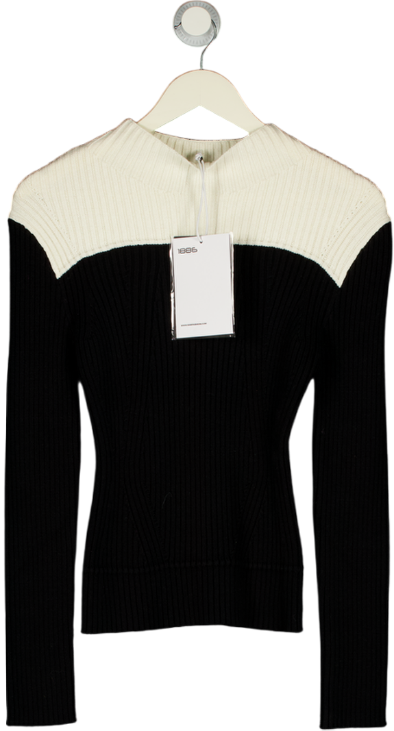 1886 Black / Ivory Ribbed Sweater UK S