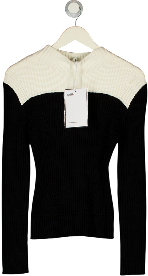 1886 Black / Ivory Ribbed Sweater UK S