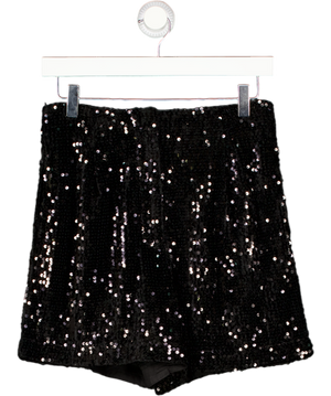 ZARA Black Sequin Shorts UK 8