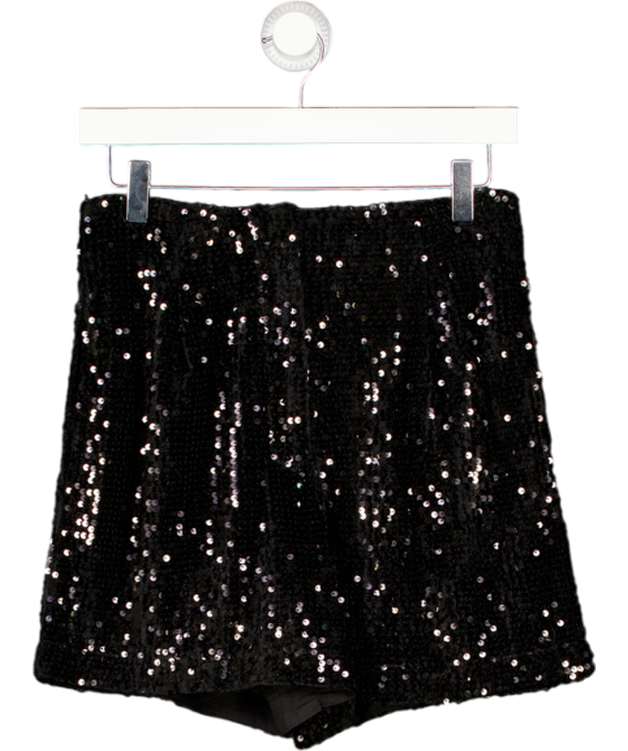 ZARA Black Sequin Shorts UK 8