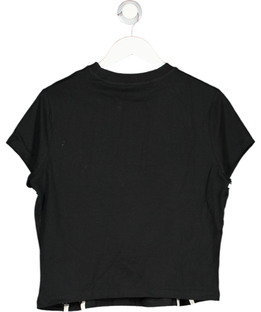 Collusion Black Shrunken Sport T-shirt UK M