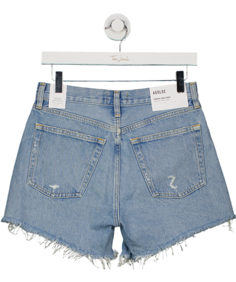 AGOLDE Blue Parker Mid-rise Denim Longer Length Shorts W25