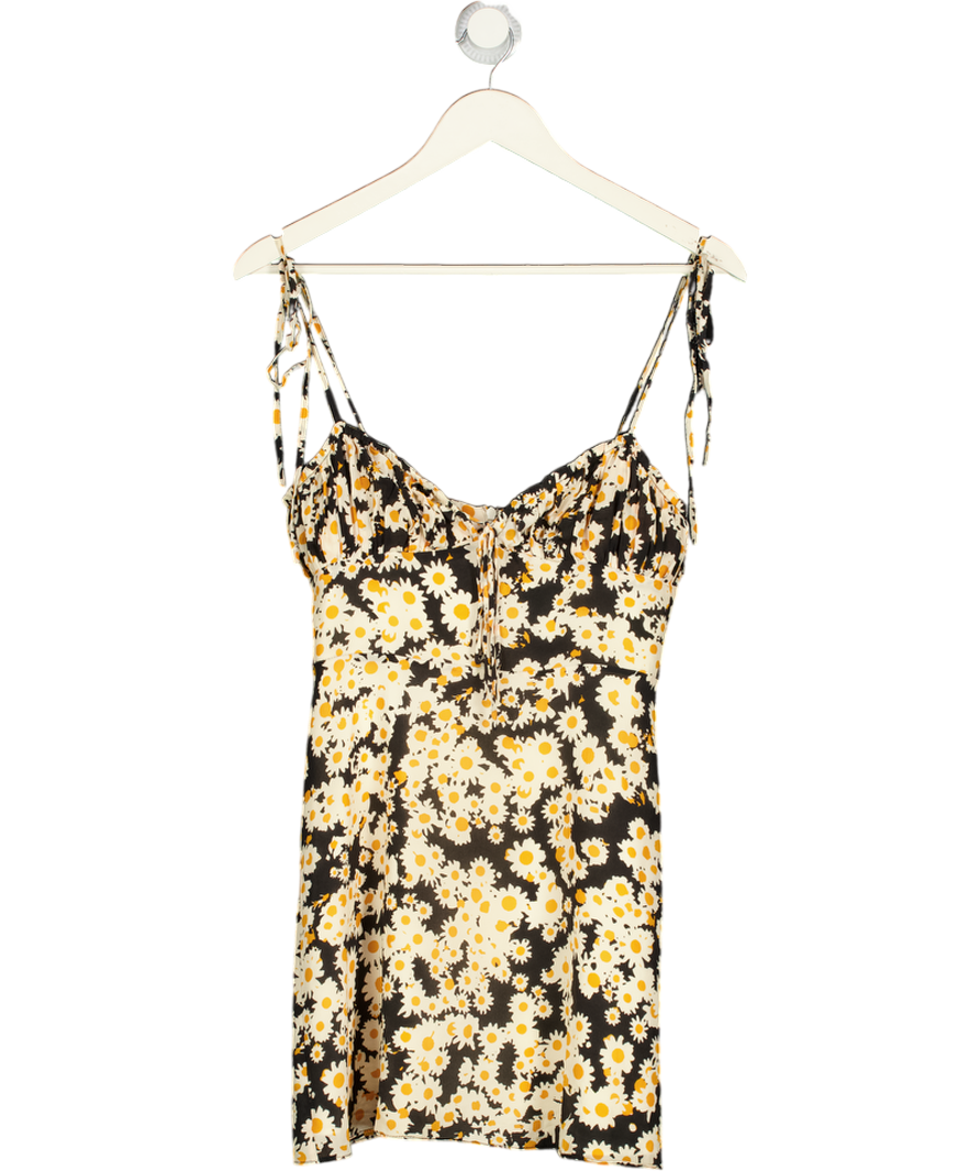 Réalisation Black Silk Daisy Pring Mini Dress UK S