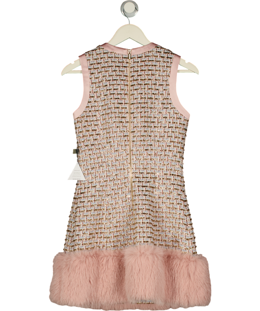 NADINE MERABI Pink Pinkcl Sparkle Tweed Gabi Dress UK 8