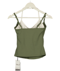 T/ALA Green / Ivory Double-layer Vest Top UK S