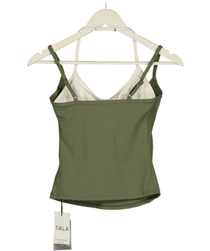 T/ALA Green / Ivory Double-layer Vest Top UK S