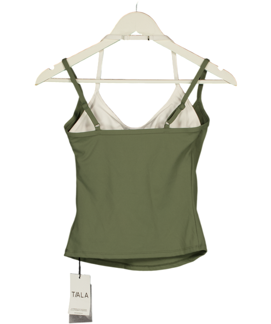 T/ALA Green / Ivory Double-layer Vest Top UK S