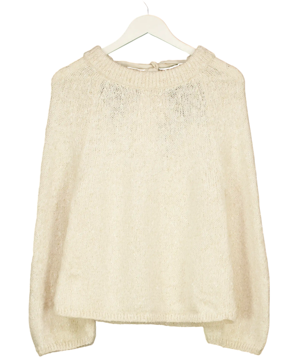 ARKET Cream Bow-detail Jumper UK S