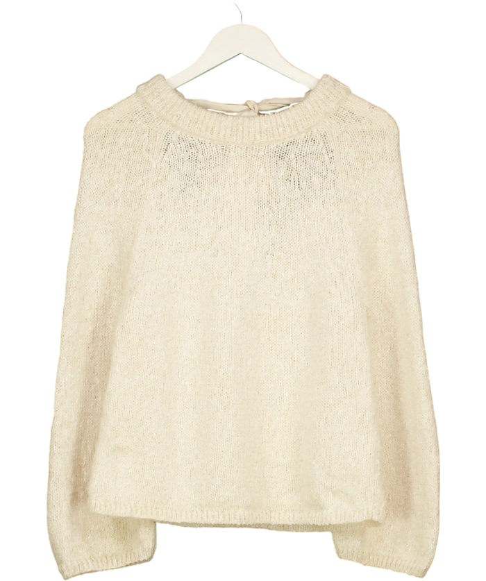 ARKET Cream Bow-detail Jumper UK S