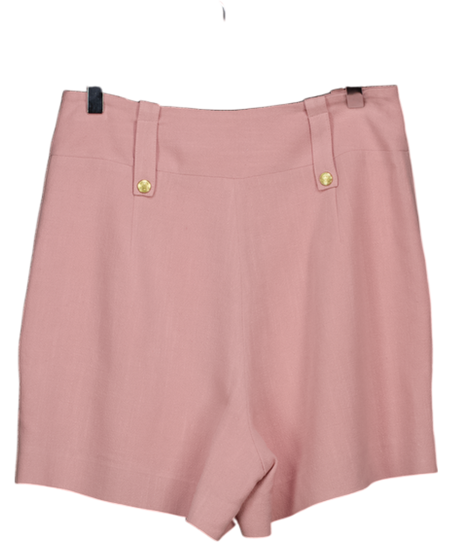 Holland Cooper Pink Linen Blend Tailored Shorts UK 10
