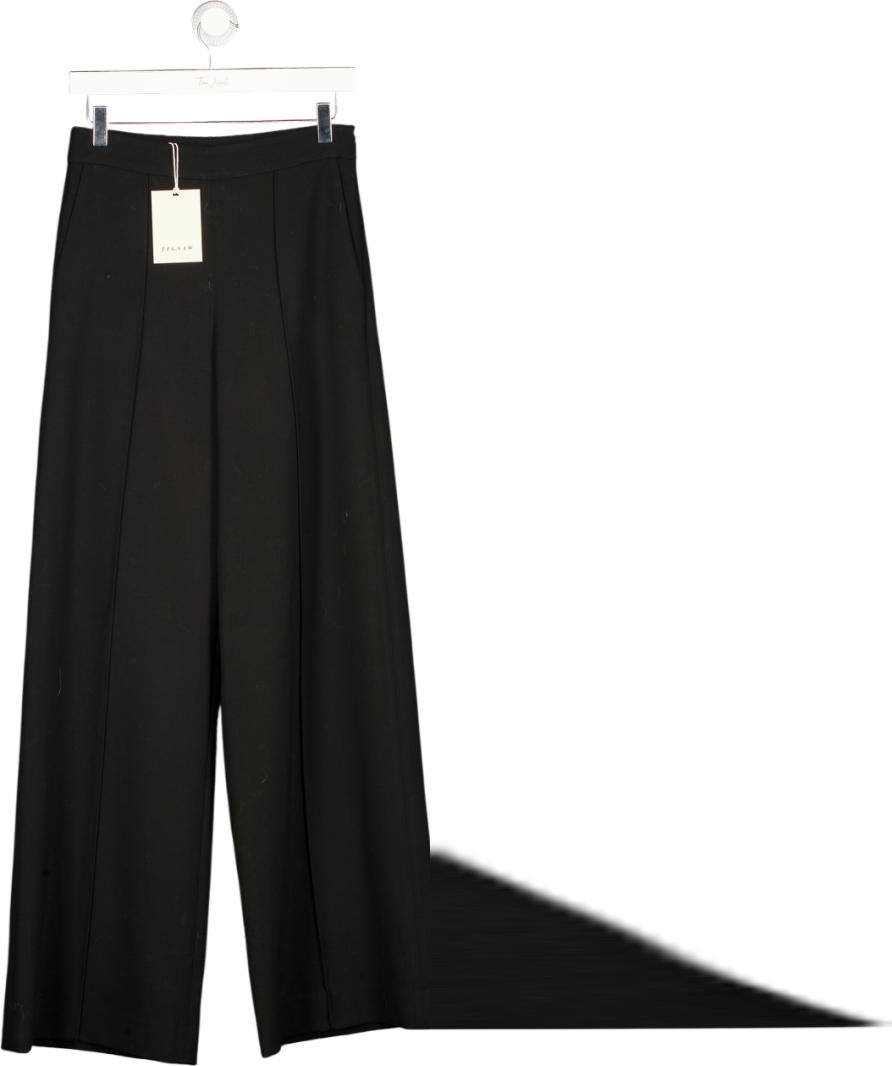 JIGSAW Black Modern Crepe Wide Leg Trouser UK 8