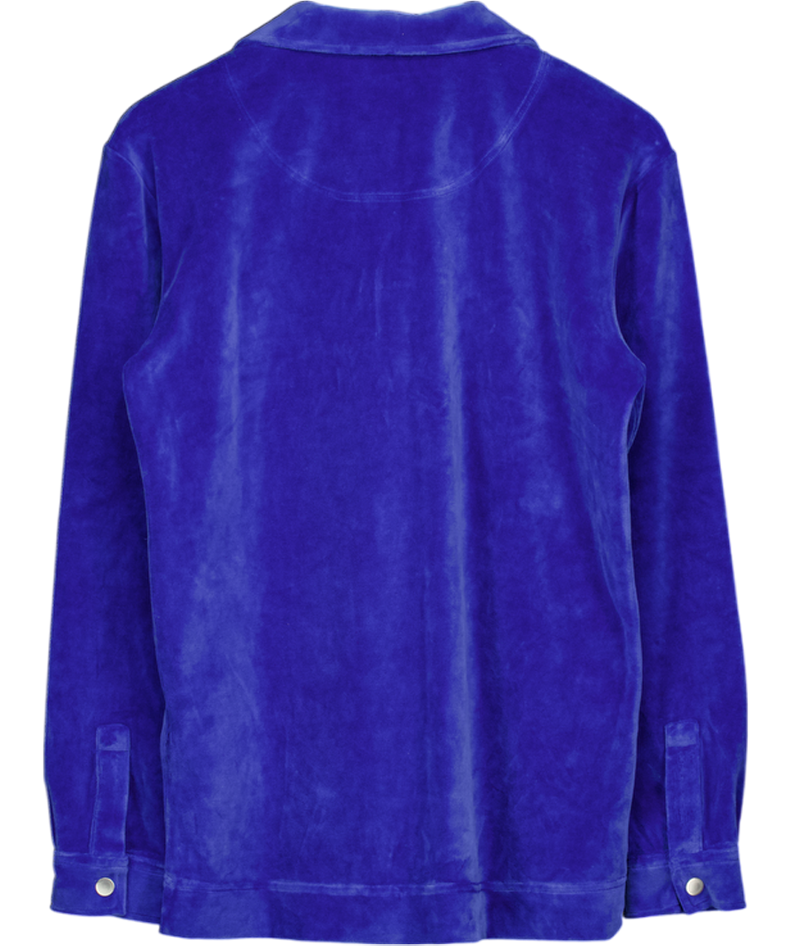 OAS Blue Velour Long Sleeve Polo UK S