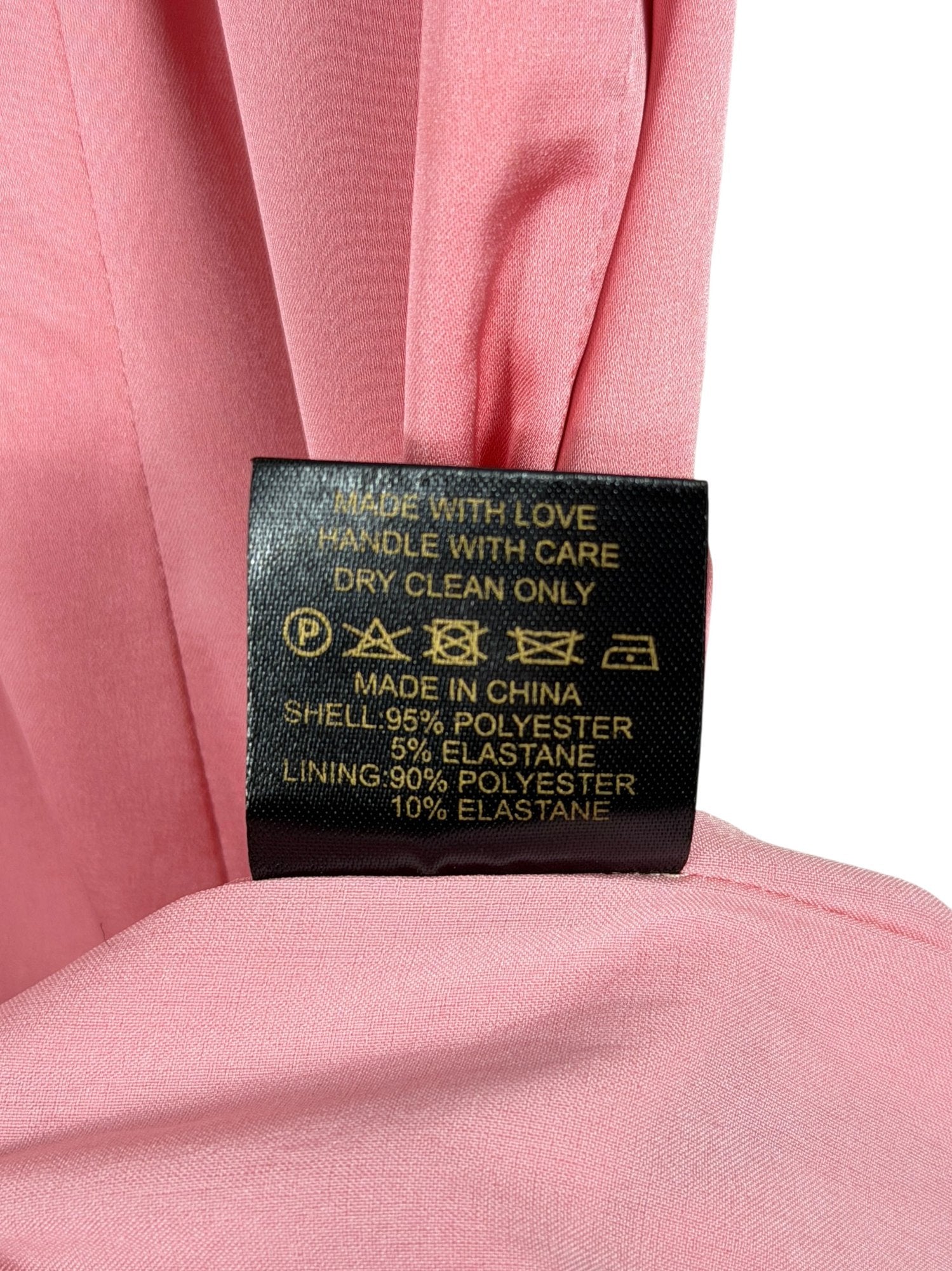 DE LA VALI Pink Bluebell Stretch Satin Dress UK 12