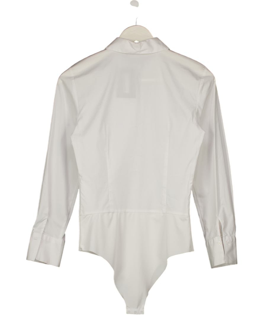 ZARA White Fitted Shirt Bodysuit UK S
