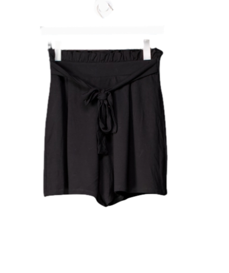 ASOS Black Jersey Shorts With Ruffle Waist UK 6