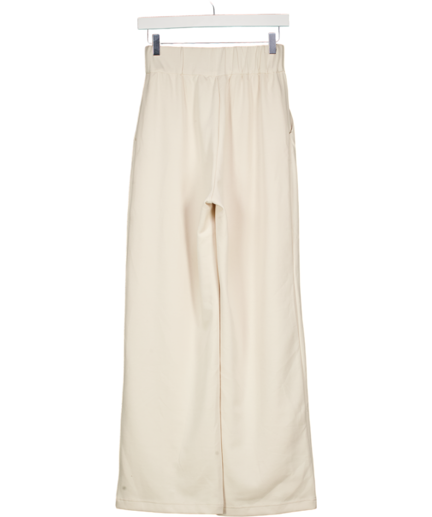 Odd Muse Cream Pipe Detail Elasticated Wide Leg Trouser UK S