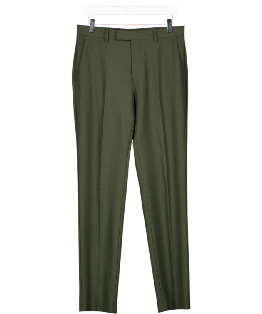 M&S Green Slim Fit Machine Washable Suit Trousers UK 30