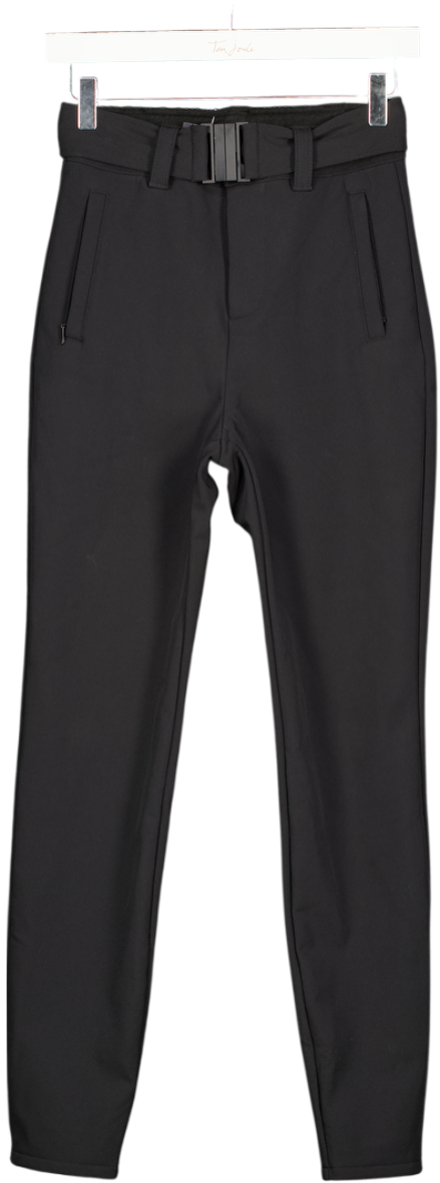 OYSHO Black Water Resistant Belted Ski Trousers UK XS