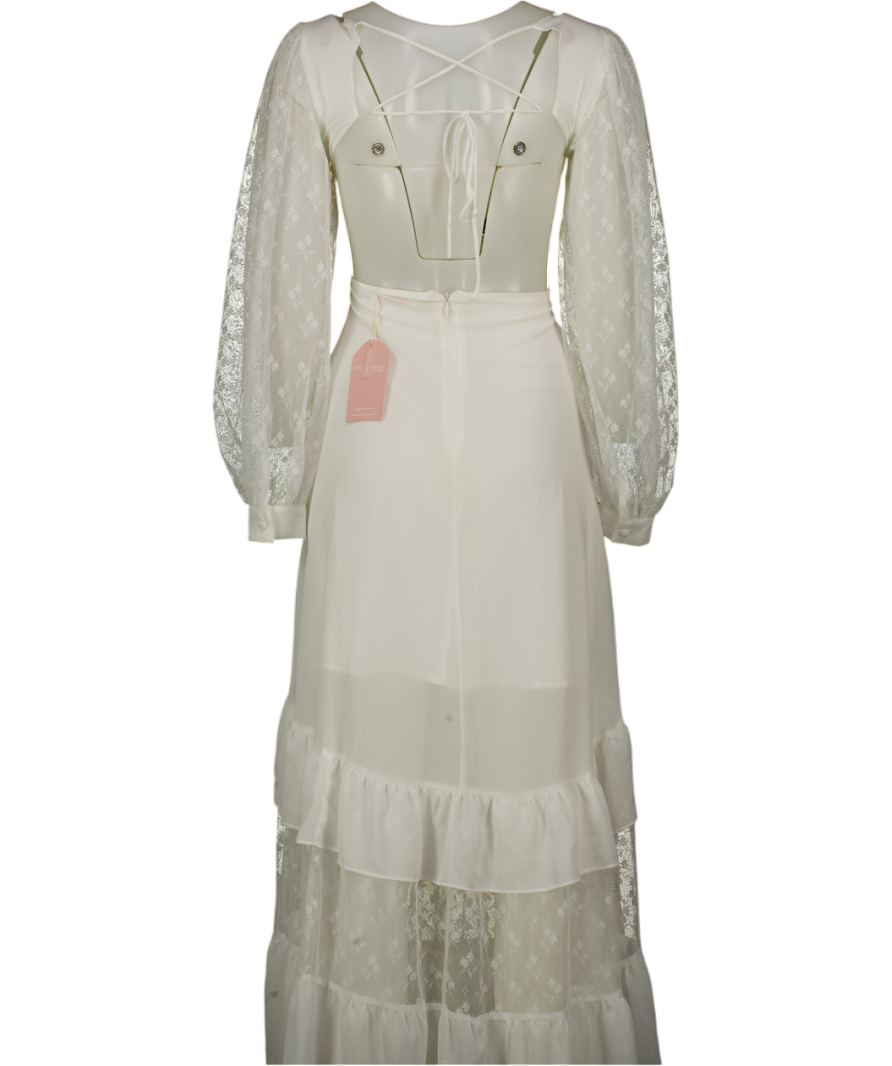 ALB Anne Louise Love Story Cut Out Maxi Dress In White UK 8