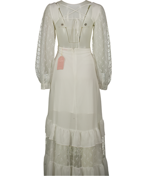 ALB Anne Louise Love Story Cut Out Maxi Dress In White UK 8