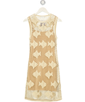 SANDRO Nude Fish Crochet-knit Mini Dress Fr38 UK 10