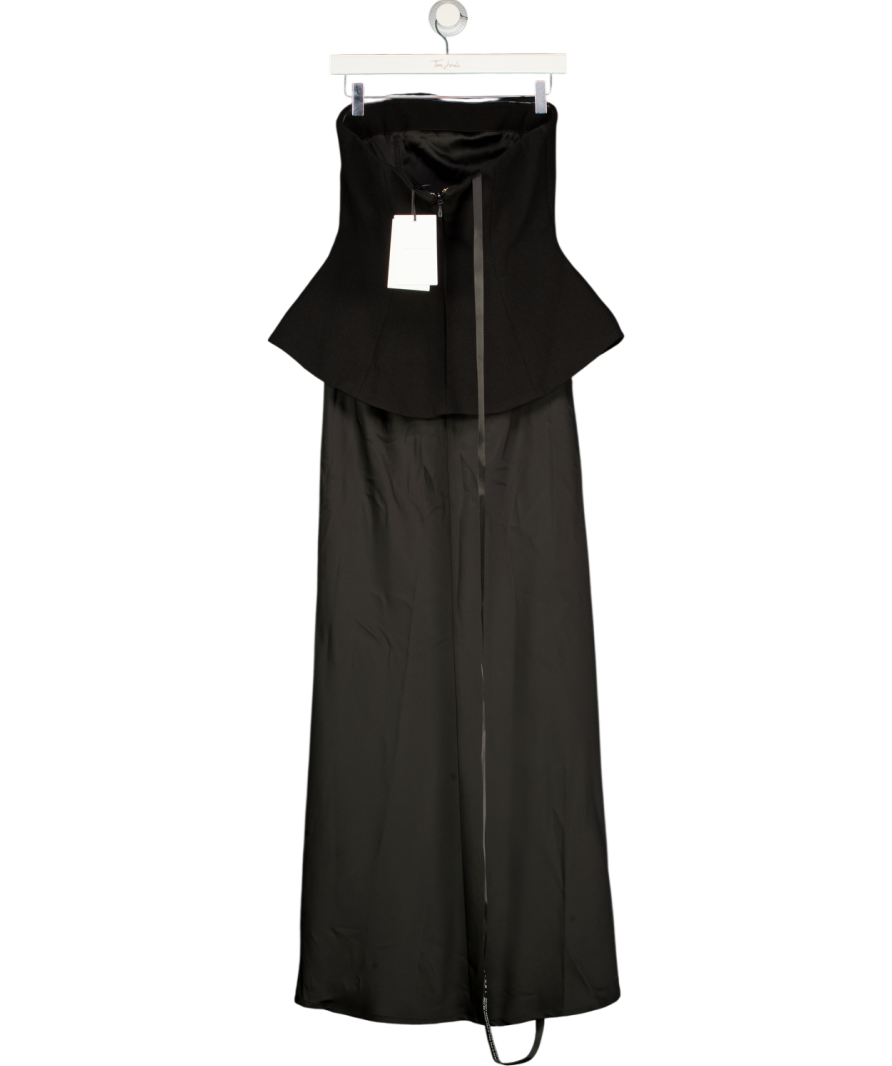 CLUB L Maxi Strapless Dress Black UK 10