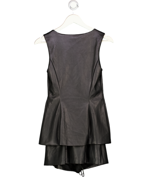 AMADA UPRICHARD Black Buttersoft Faux Leather Kya Playsuit UK XS