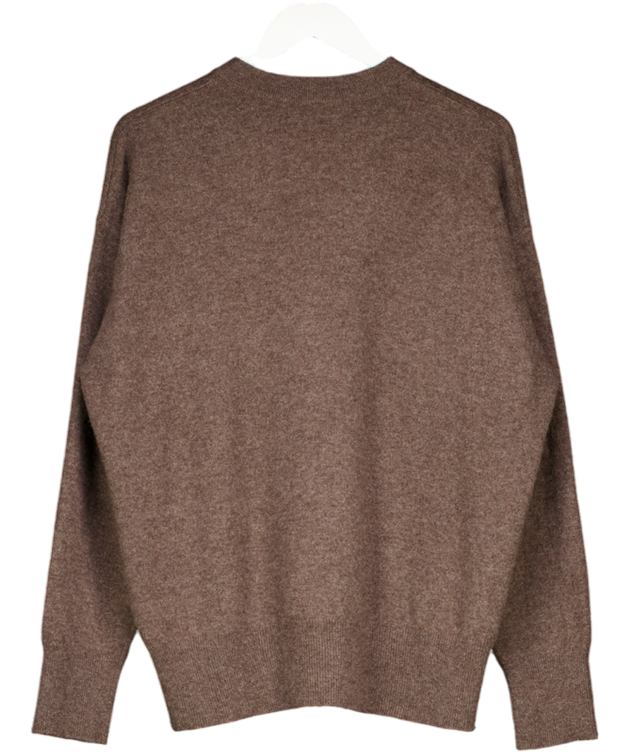 Lucy Nagle Brown Marl 100% Cashmere Crew Neck Jumper UK S/M
