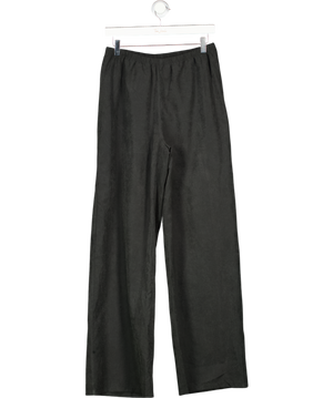 White Fox Black Wide Leg Trousers UK S