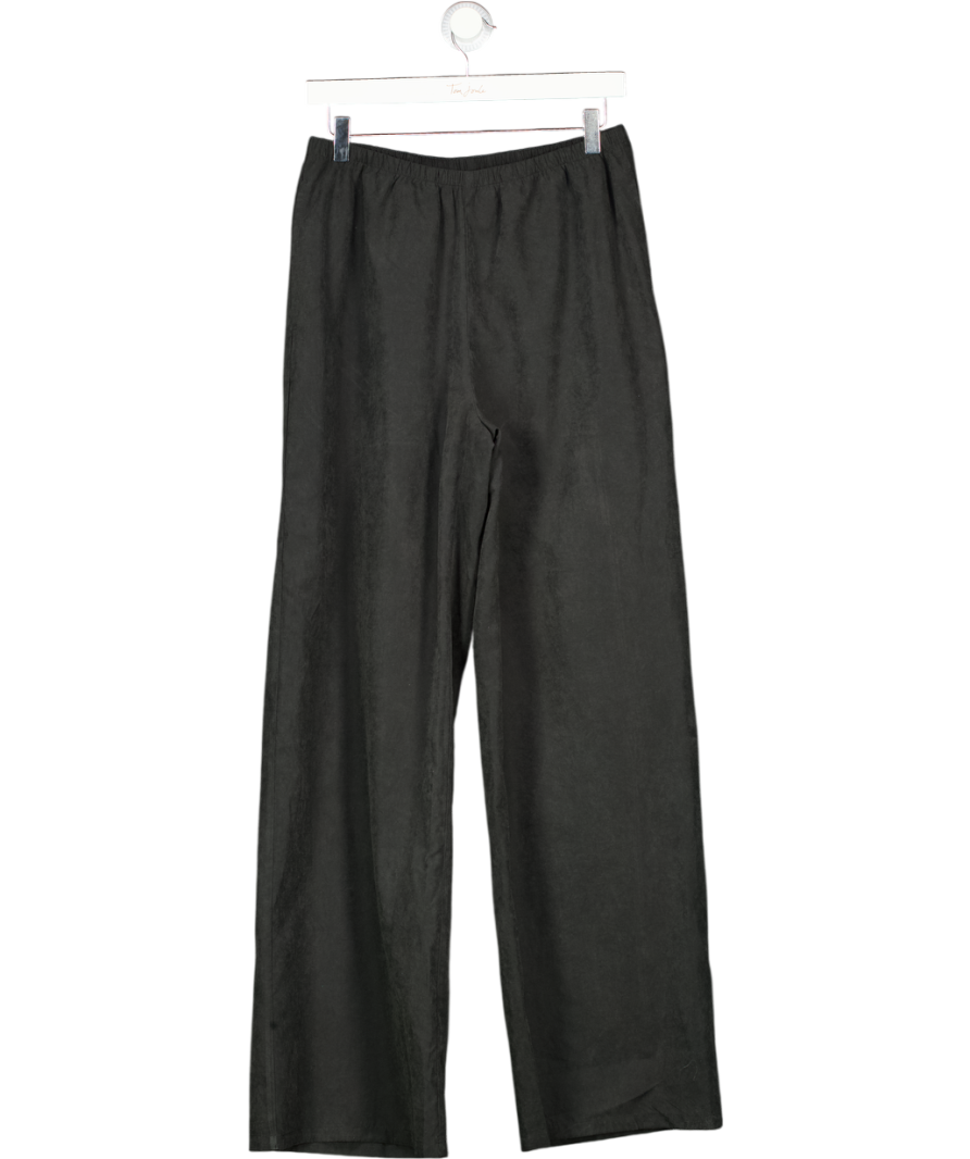 White Fox Black Wide Leg Trousers UK S