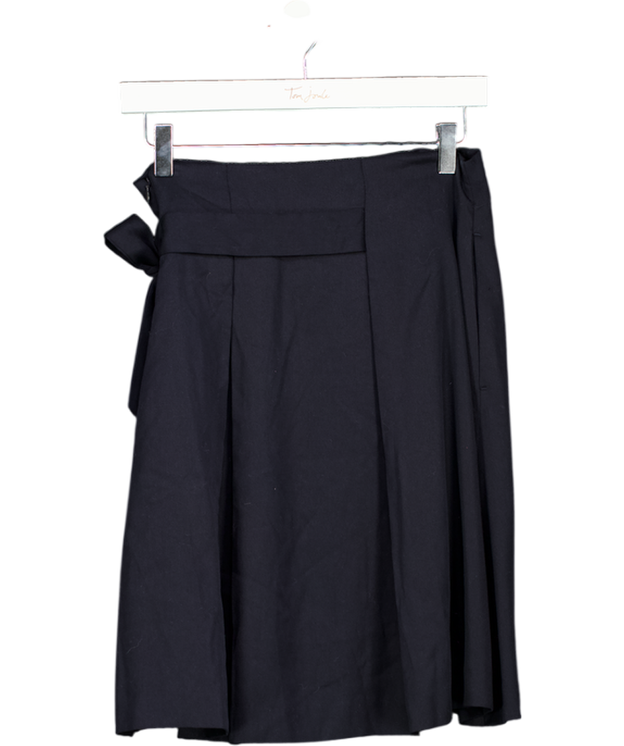 REISS Navy Blue Pleated Tie Detail Mini Skirt UK 8
