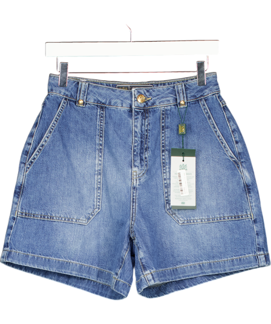 HOLLAND COOPER Mid Blue Utility Denim Shorts UK 10