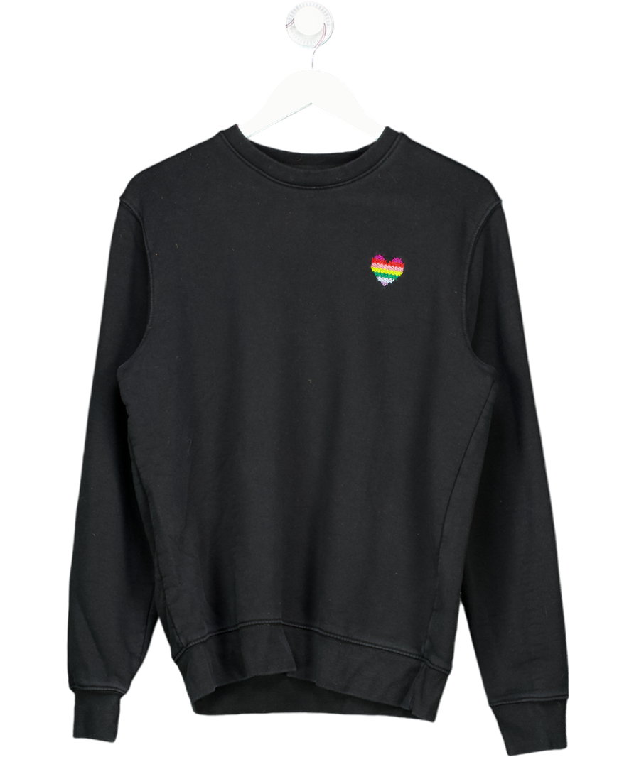Made with love by Tom Daley Black Embroidered Heart Crew Neck Jumper UK XL
