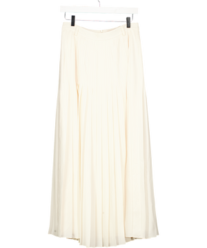 ME + EM Cream Slit Pleated Maxi Skirt Fluid Crepe UK 10