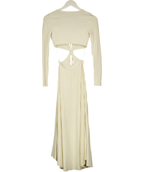 CULT GAIA Cream Fergie Cut-out Rayon-blend Knitted Midi Dress UK XS